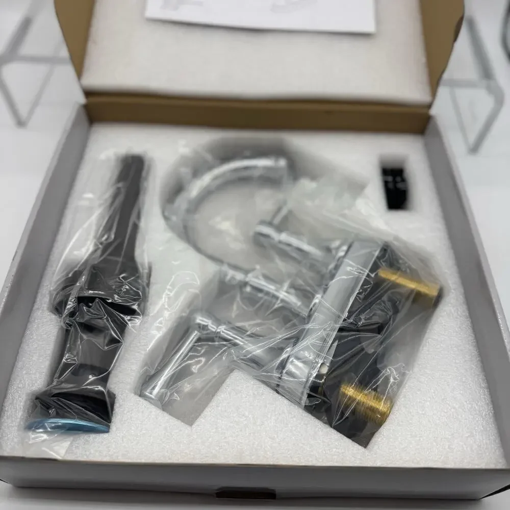 Time Arrow Two Handle Center Set Bathroom Faucet Chrome Polished Finish NIB